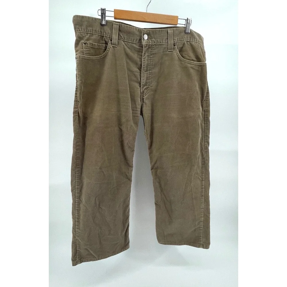 Levis 549 Low Loose Brown Corduroy Pants Mens 38x23 Custom Cropped Relaxed Fit